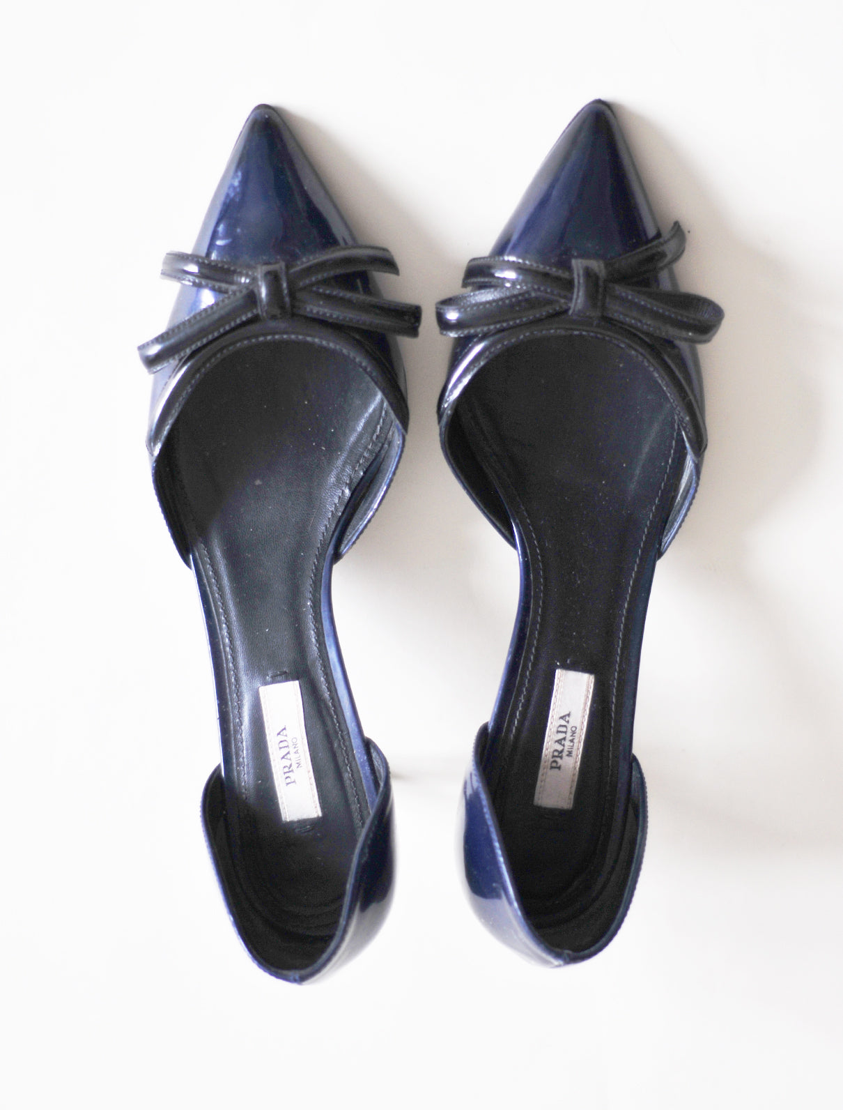 Prada navy bow heels