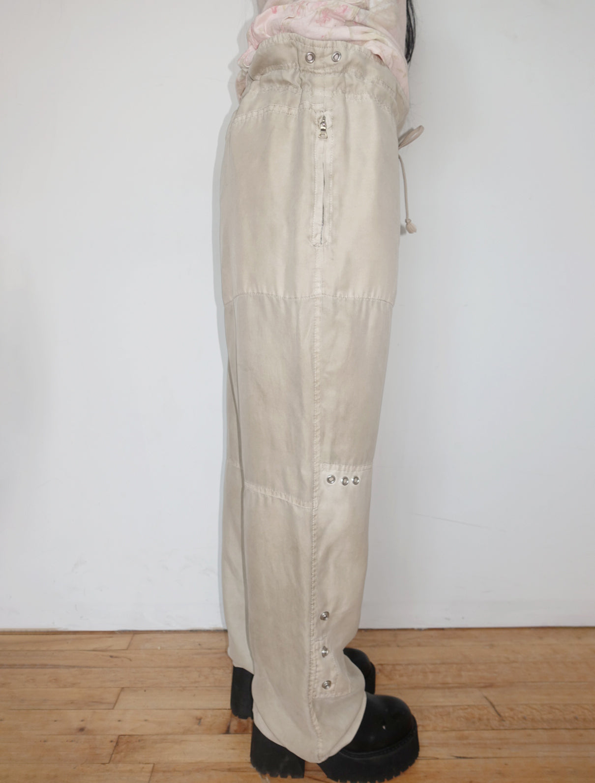 Prada silk cargo pants