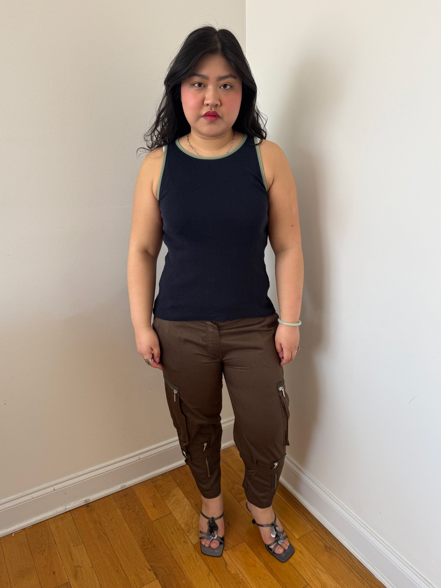Prada leather trim tank