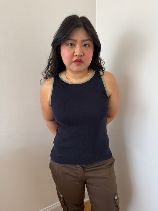 Prada leather trim tank