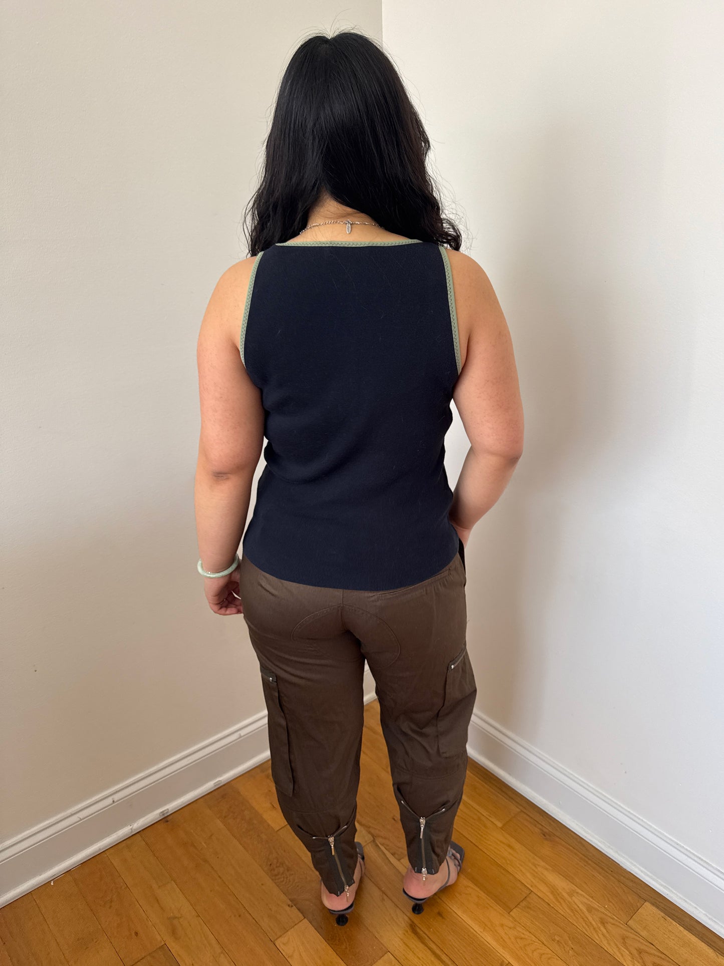 Prada leather trim tank