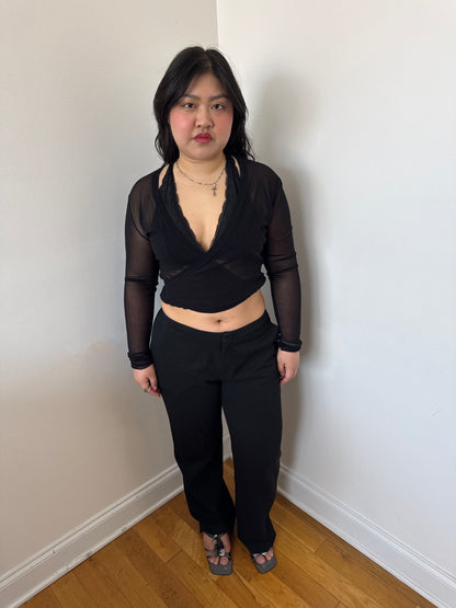 Jean Paul Gaultier black wrap top