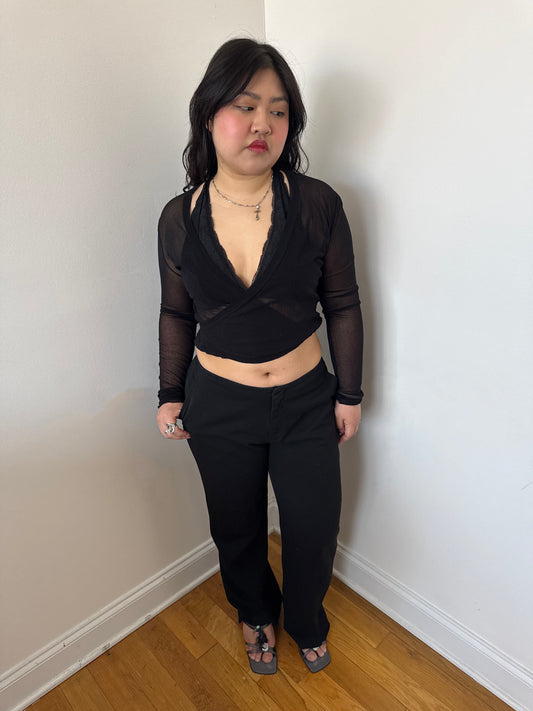 Jean Paul Gaultier black wrap top