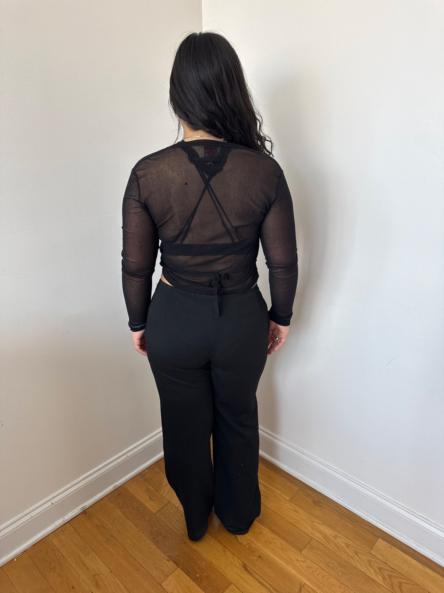 Jean Paul Gaultier black wrap top