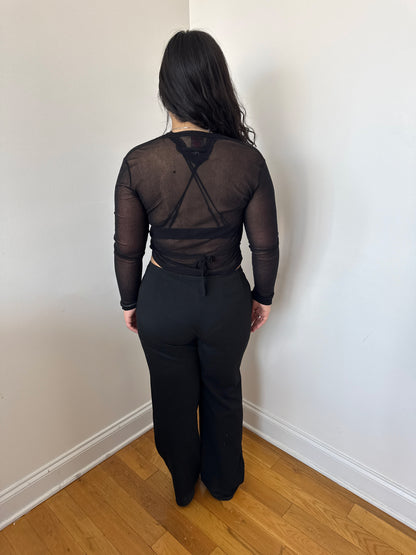 Jean Paul Gaultier black wrap top
