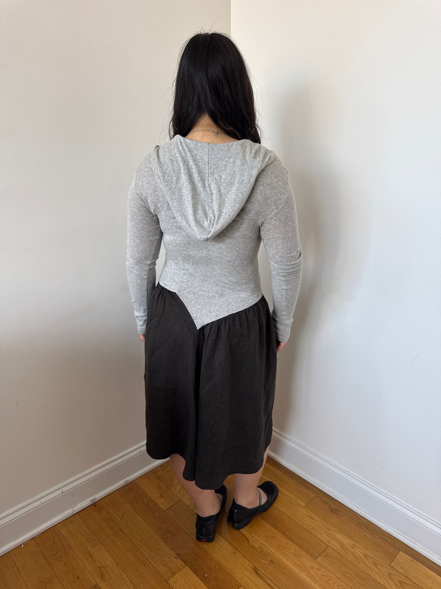 Mixed media hoodie dress