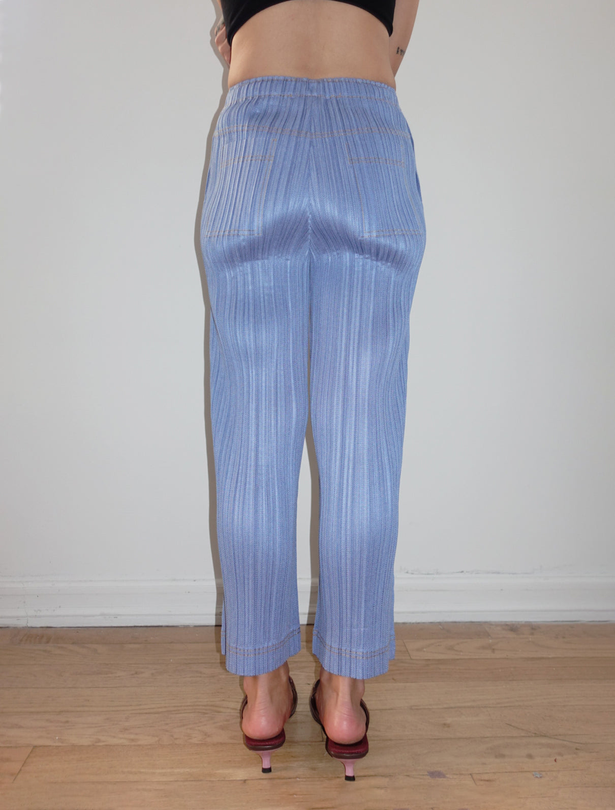 Issey Miyake denim pleats pants