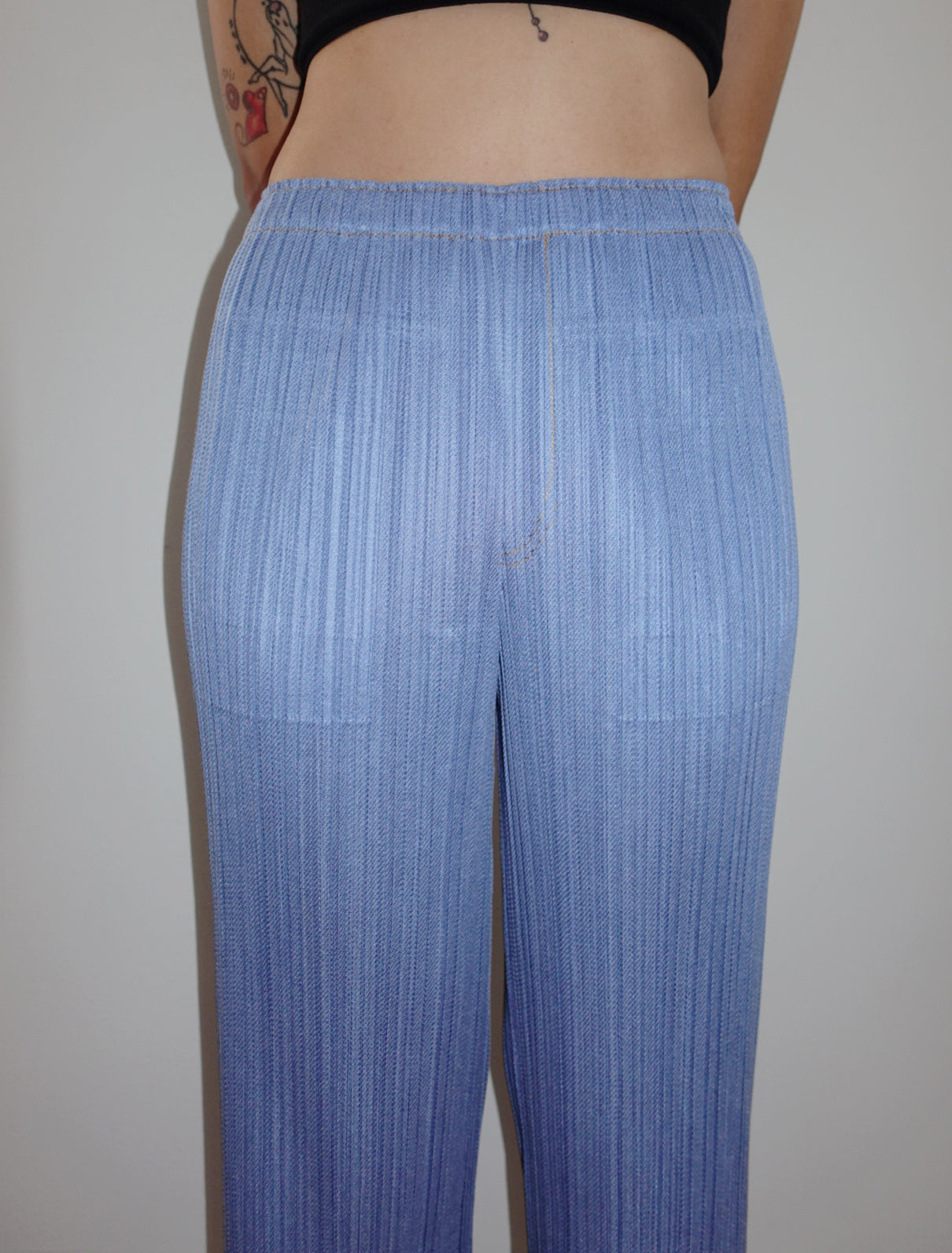 Issey Miyake denim pleats pants