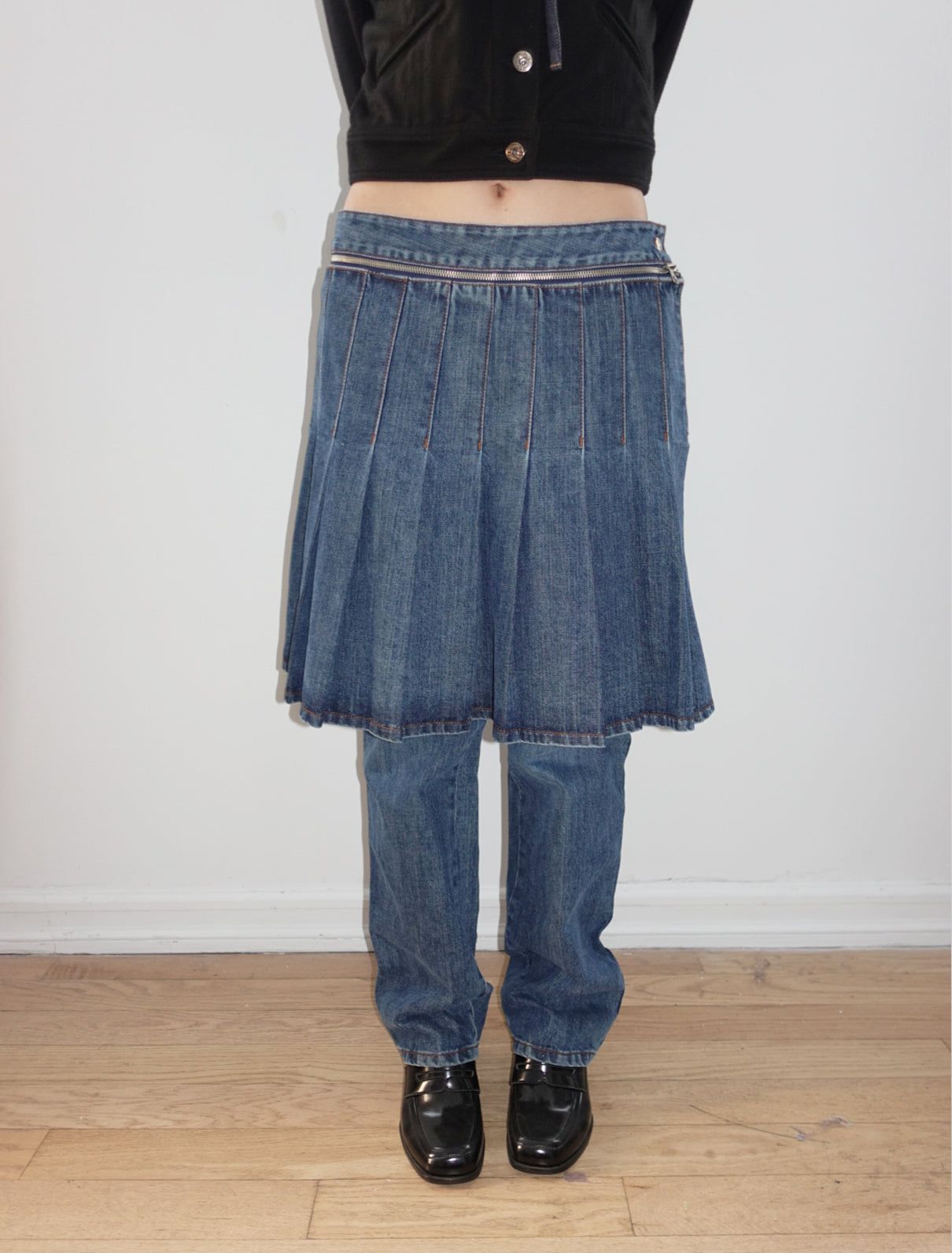 Jean Paul Gaultier layered denim