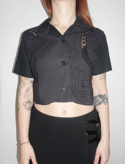Marine Serre cropped shirt