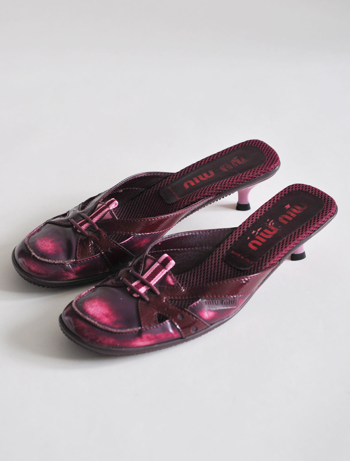 Miu Miu burgundy kitten heels