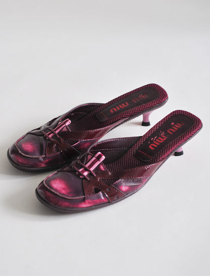 Miu Miu burgundy kitten heels