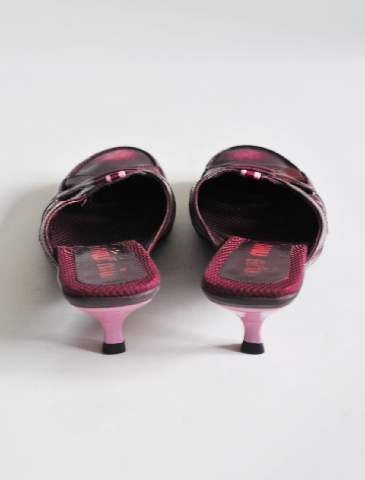 Miu Miu burgundy kitten heels