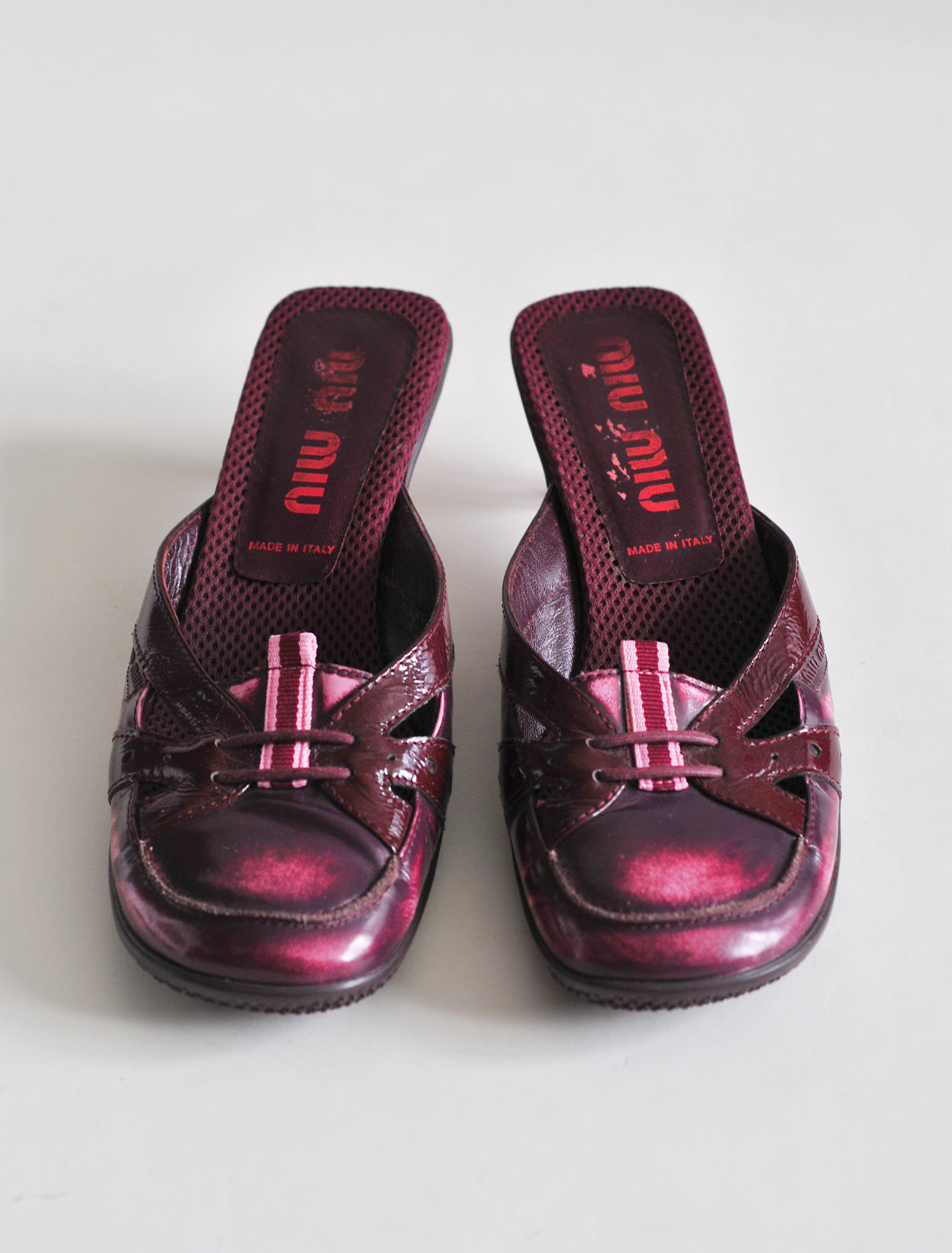 Miu Miu burgundy kitten heels