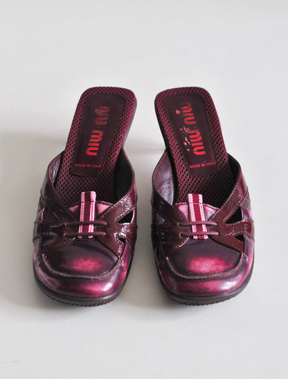 Miu Miu burgundy kitten heels