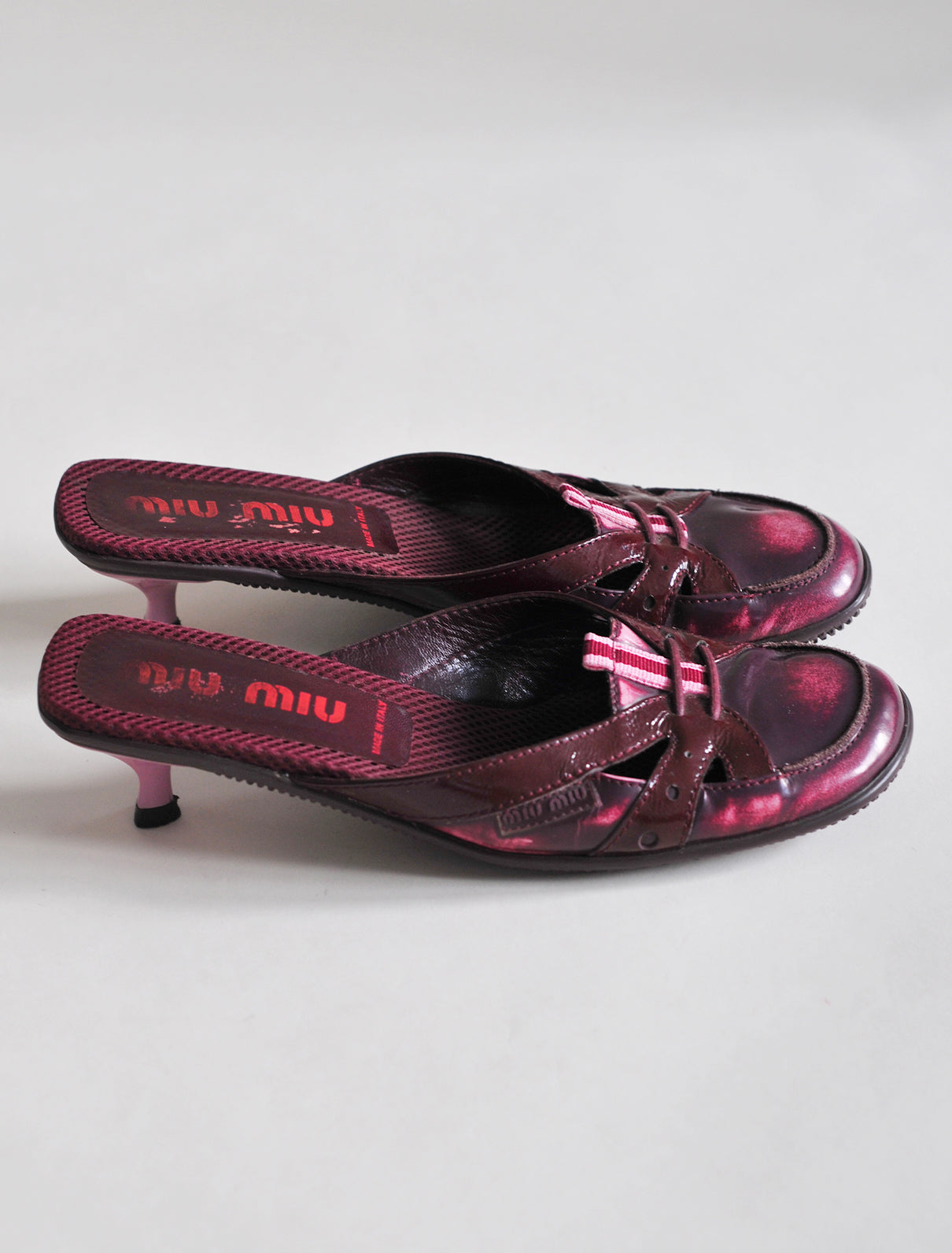 Miu Miu burgundy kitten heels