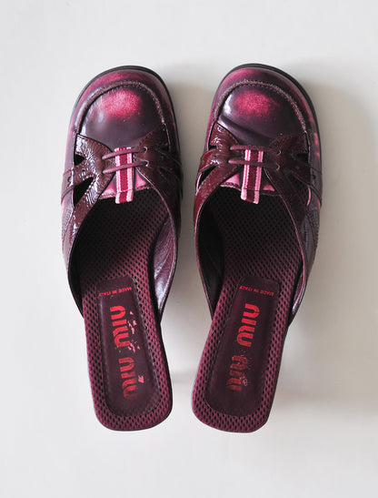 Miu Miu burgundy kitten heels