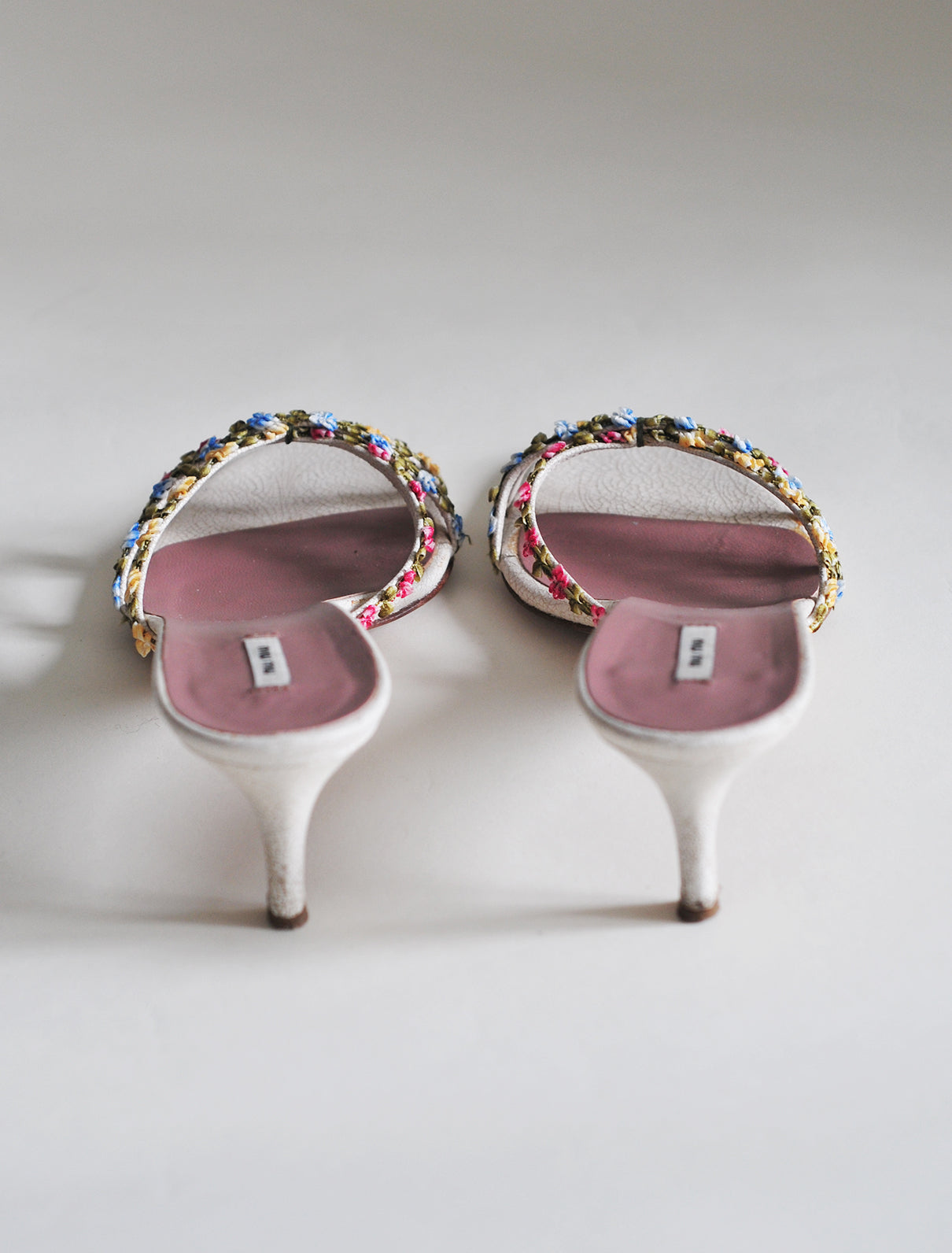 Miu Miu floral kitten heels