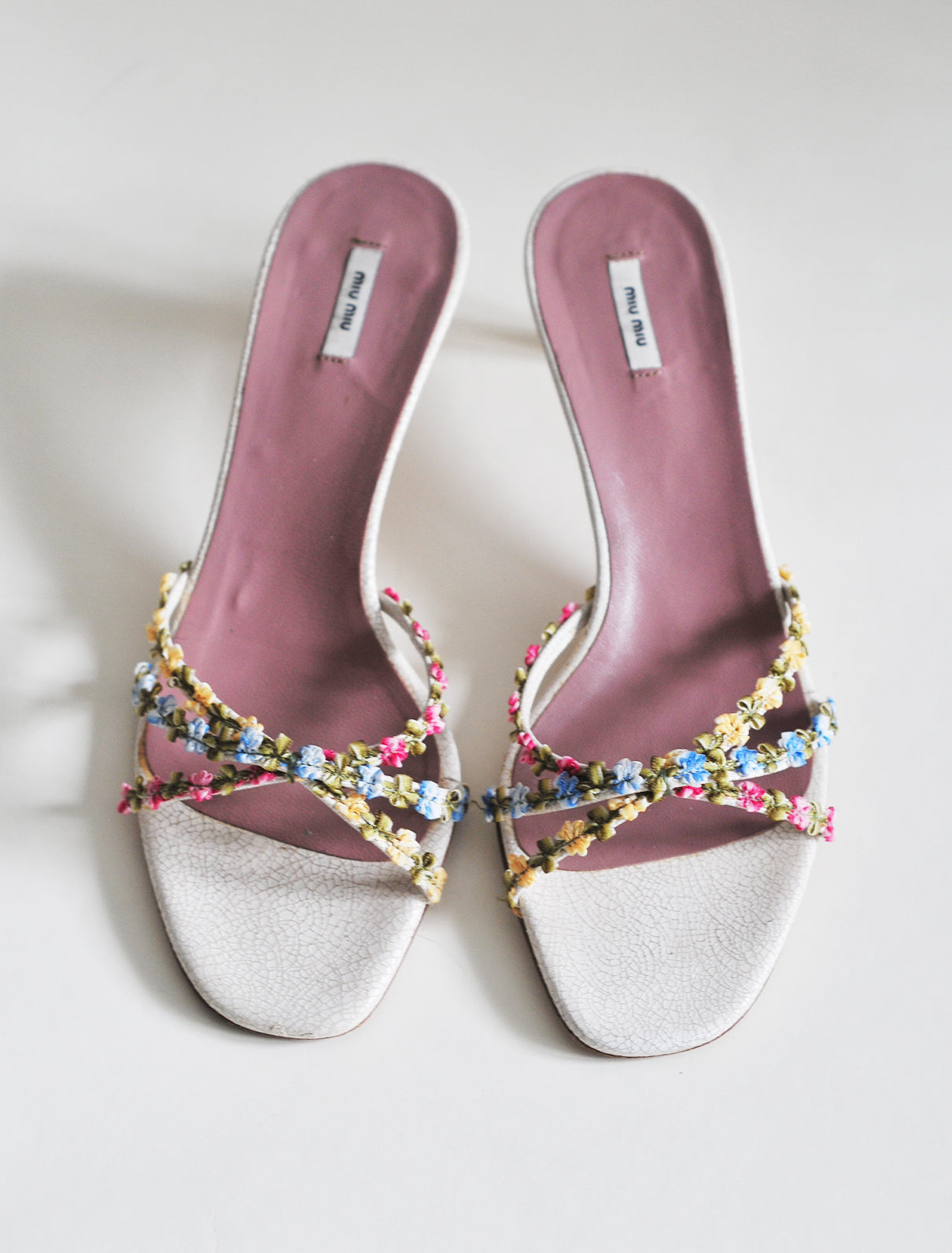 Miu Miu floral kitten heels
