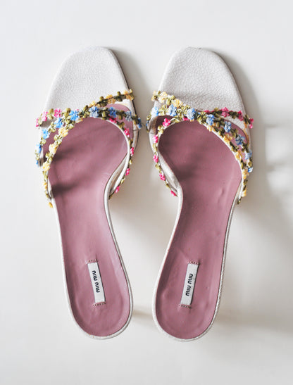Miu Miu floral kitten heels