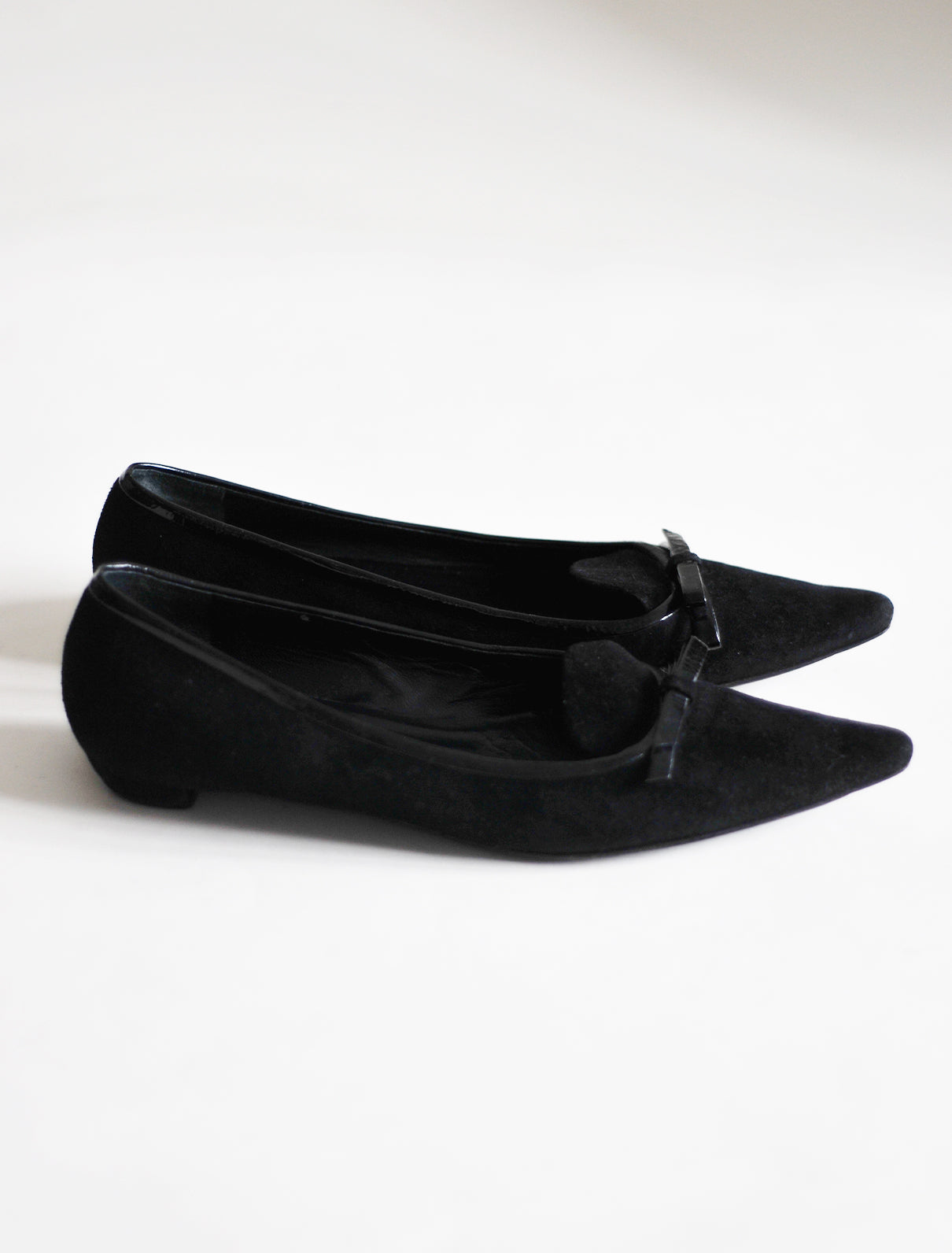 Prada suede bow flats