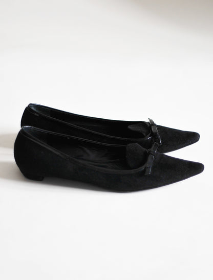 Prada suede bow flats