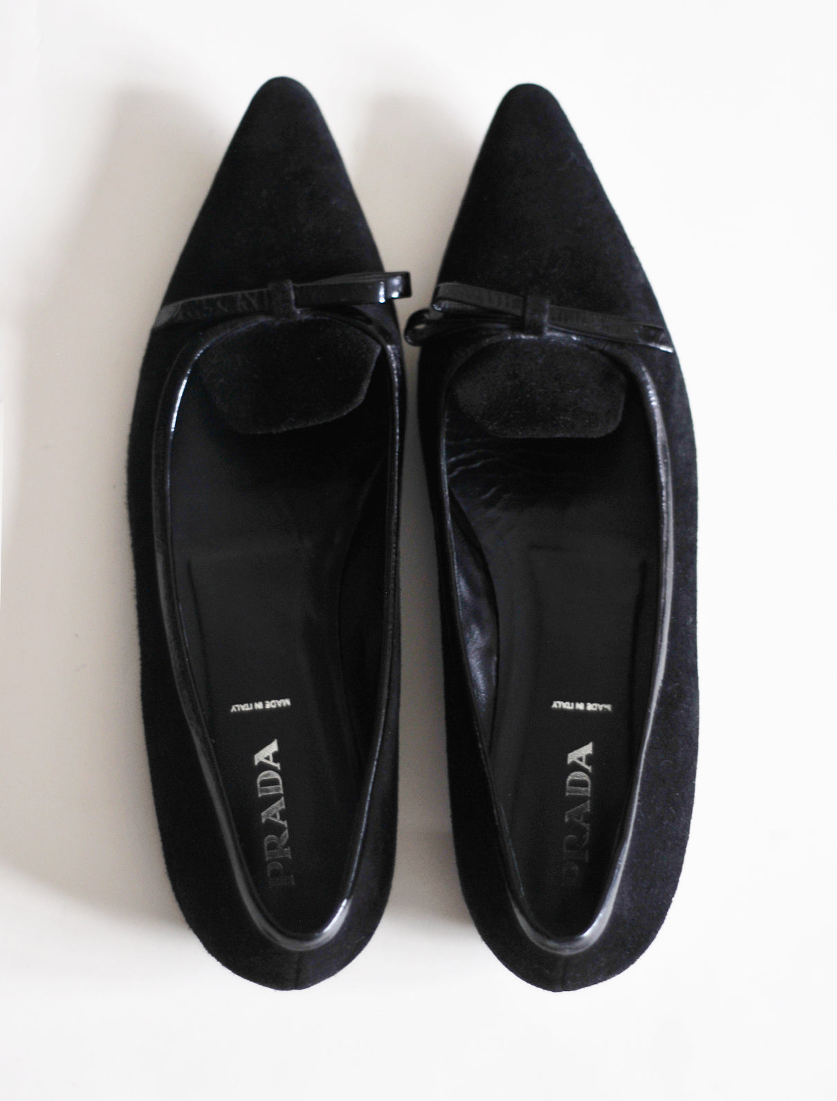 Prada suede bow flats