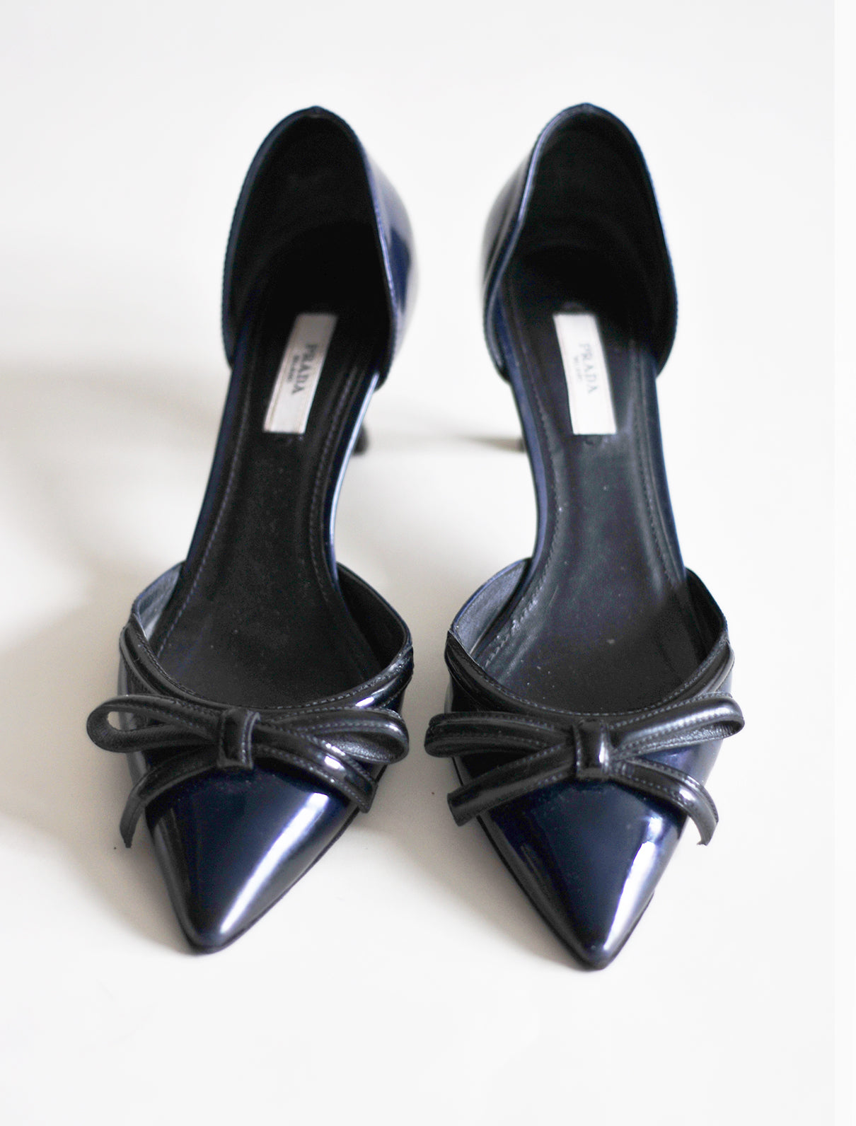 Prada navy bow heels