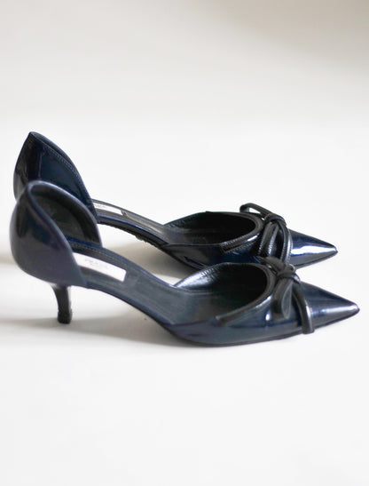 Prada navy bow heels