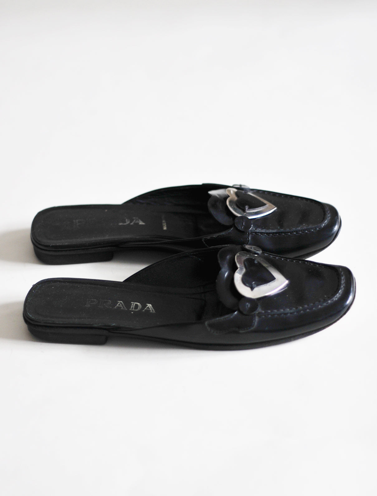 Prada heart mules