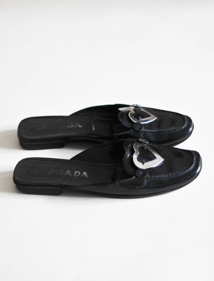 Prada heart mules