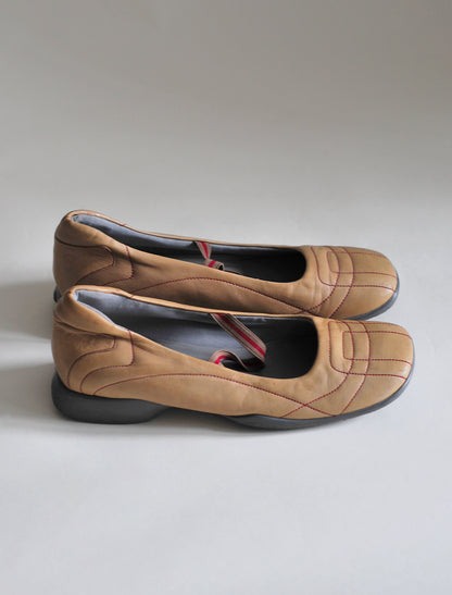 Prada tan flats