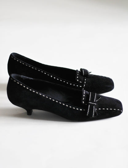 Prada stitch kitten heels