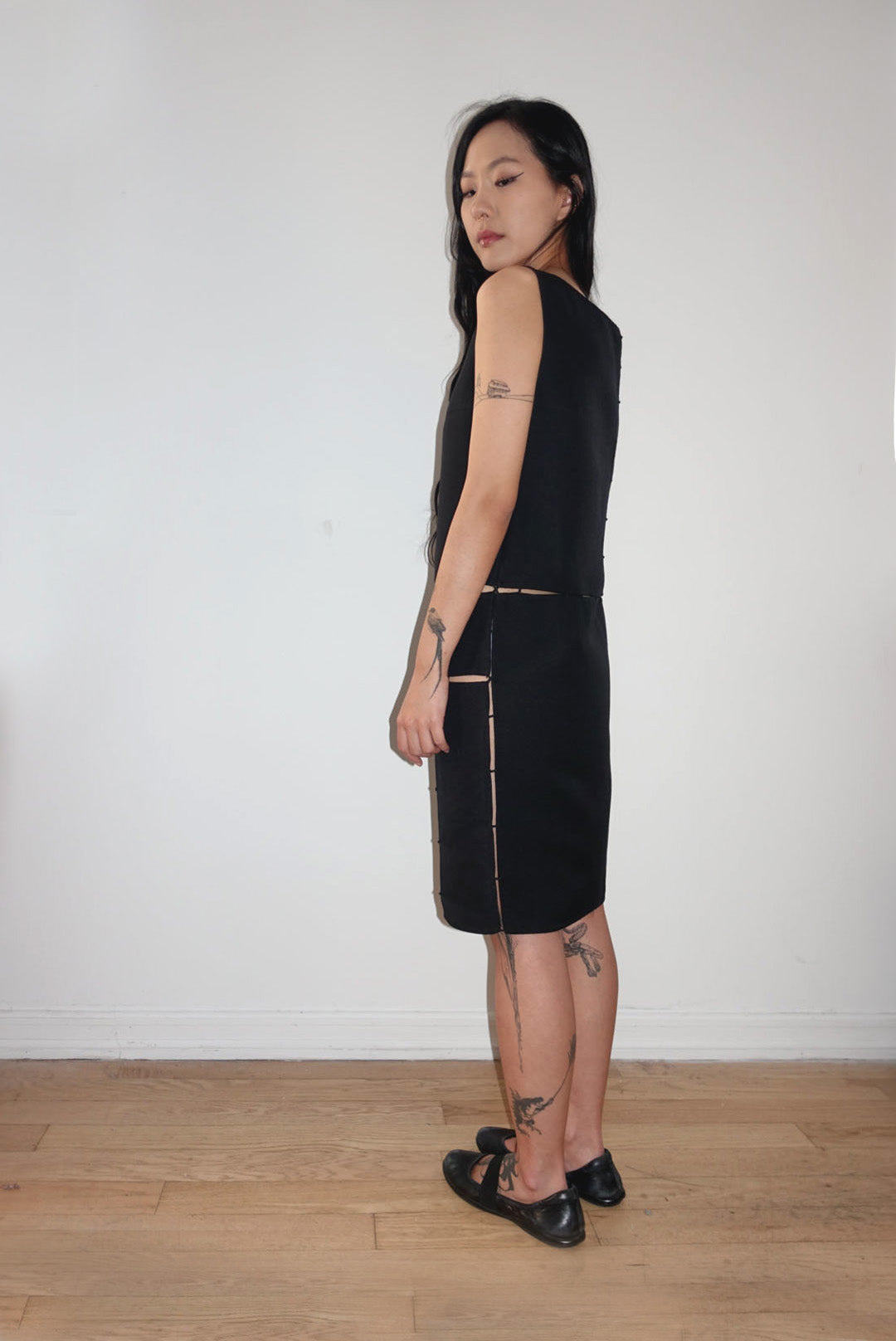 Prada cutout wool dress